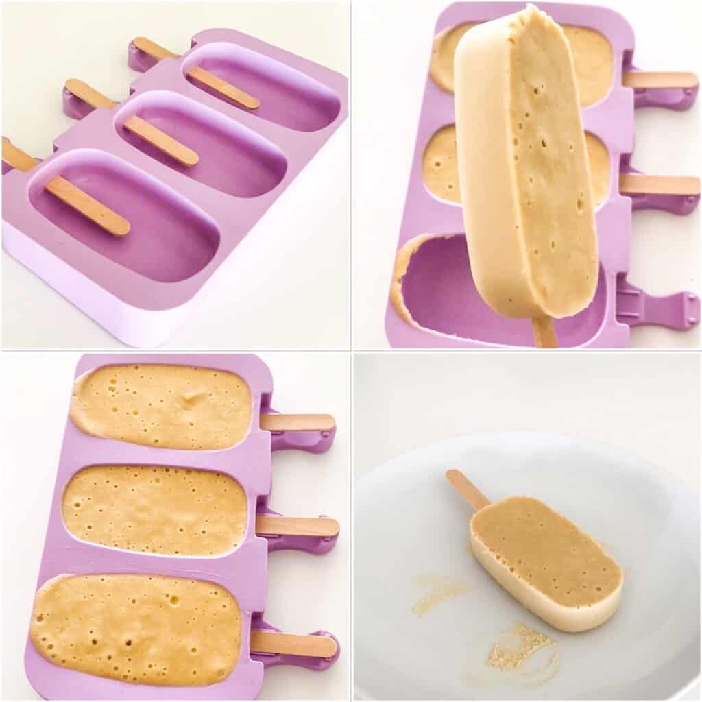 dairy free ice cream in silicone mould