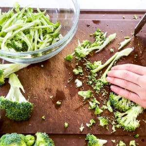 finely sliced broccoli