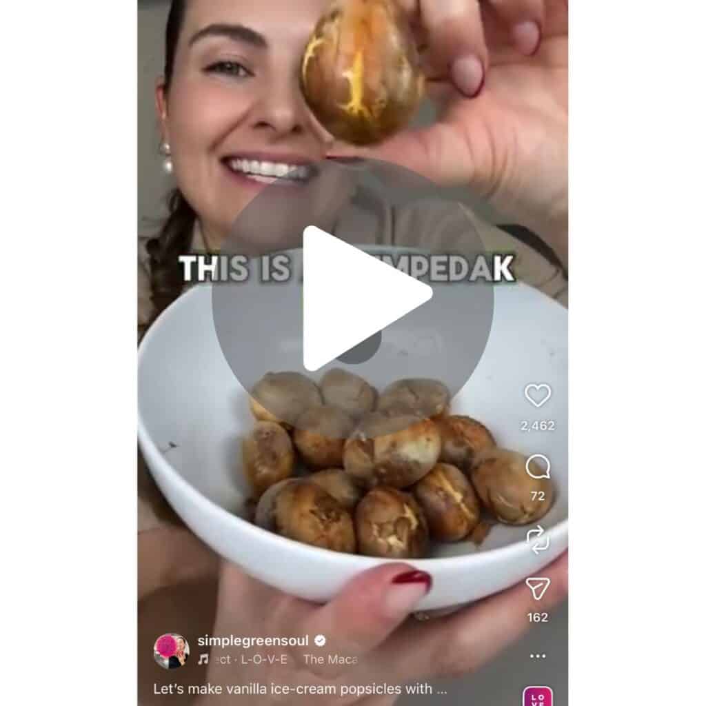 screenshot of viral instagram post of a recipe using the cempedak seeds. 