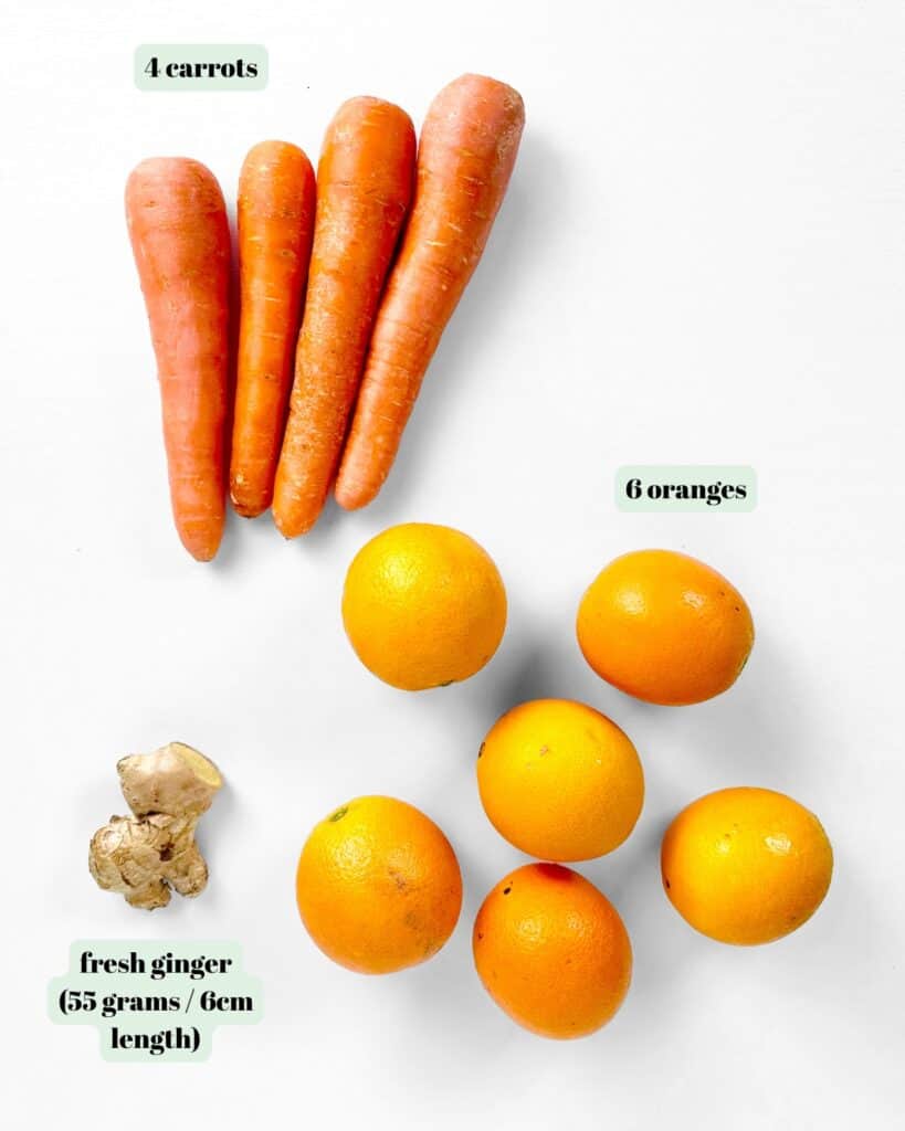 orange ginger carrot juice ingredients
