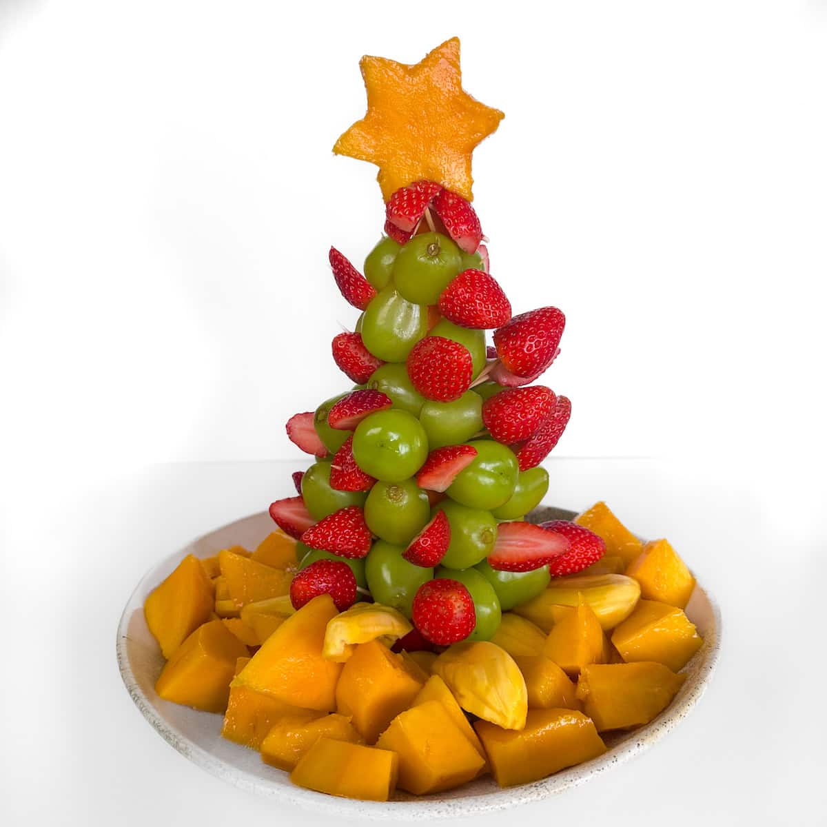 Christmas tree fruit platter