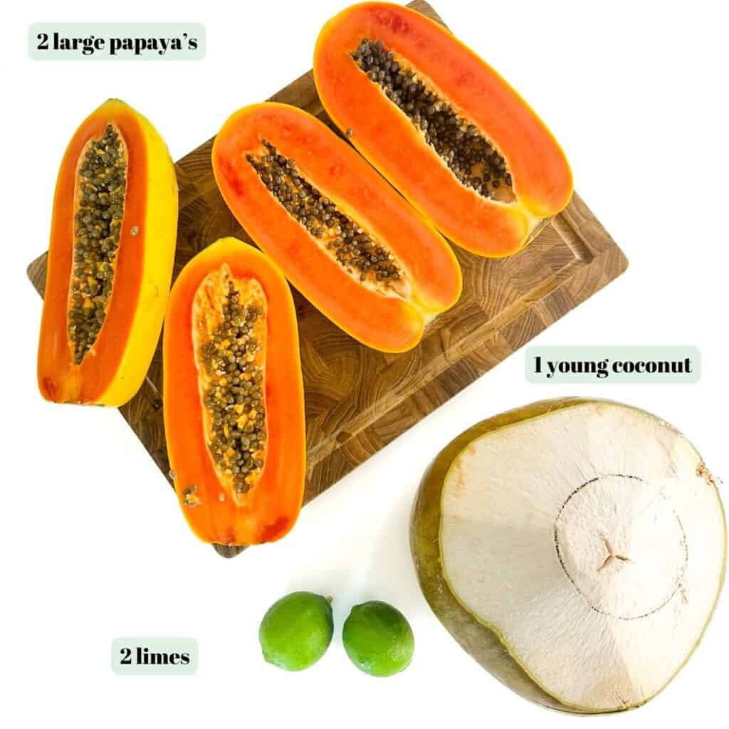 ingredients for papaya juice