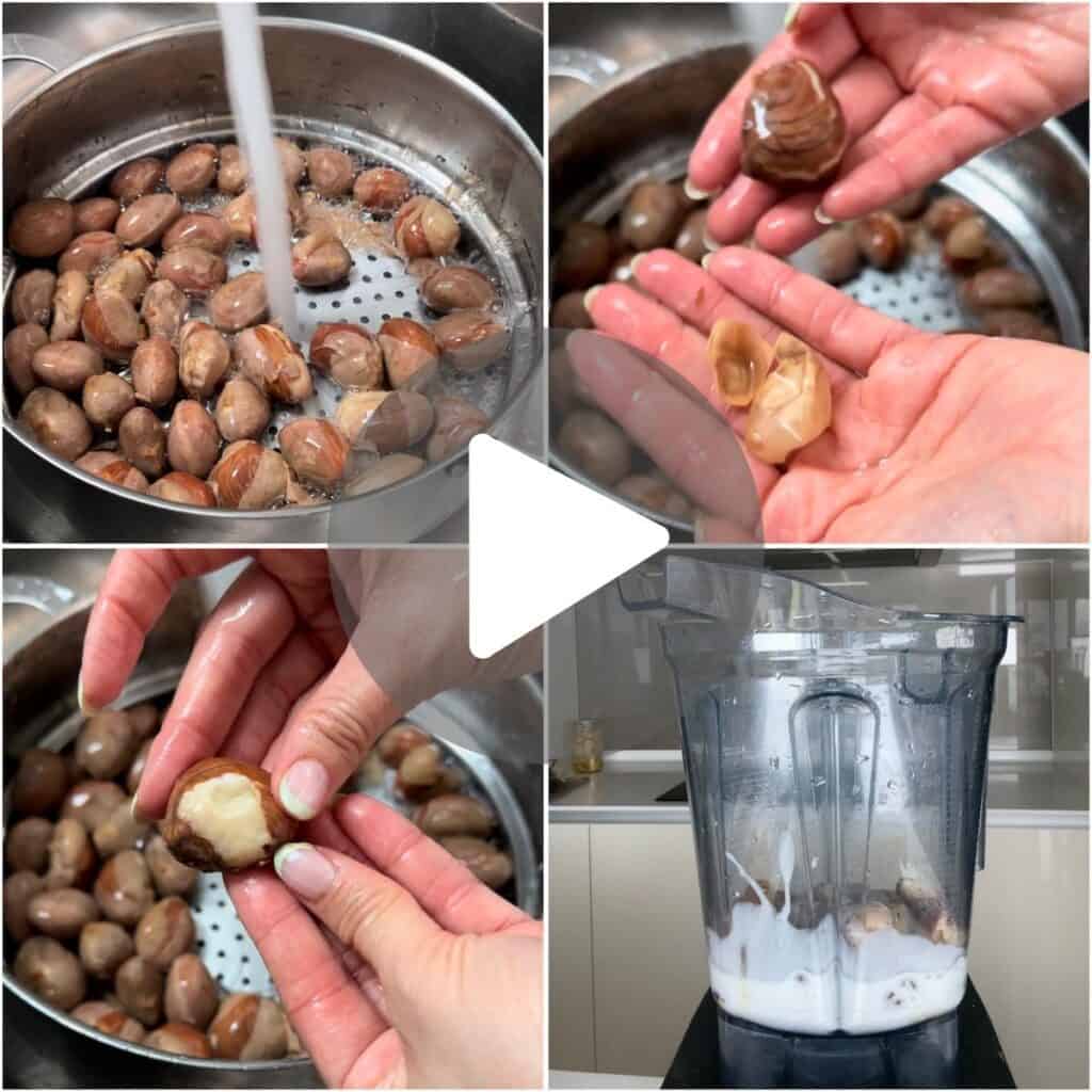 australian girl in south east asia boiling cempedak seeds